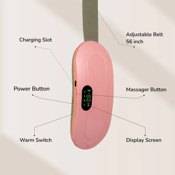 Digital Period Heating Pad & Vibrating Belt | Menstrual Cramps